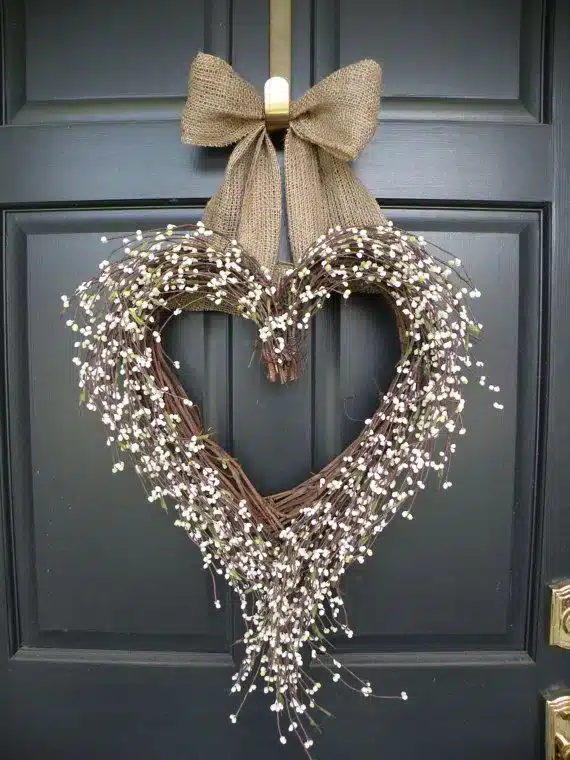 couronne de noel de style shabby chic