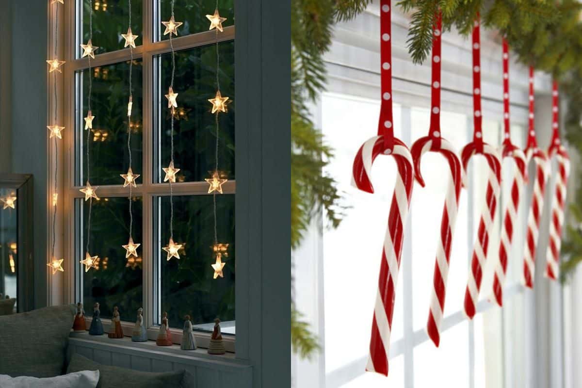 decorations de noel pour fenetres avec de beaux ornements 2