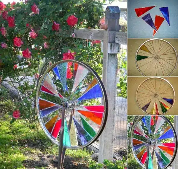 idees de reutilisation creative de vieilles roues de velo 4