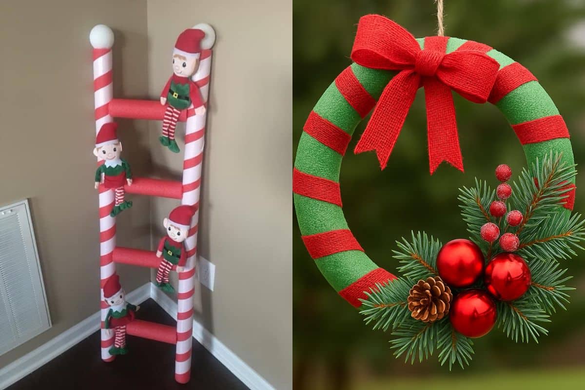 Decorations de Noel DIY a partir de nouilles de piscine 2