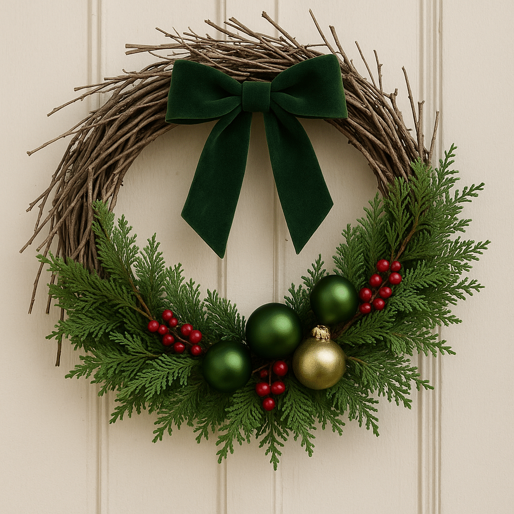 couronne de noel avec des branches seches 4