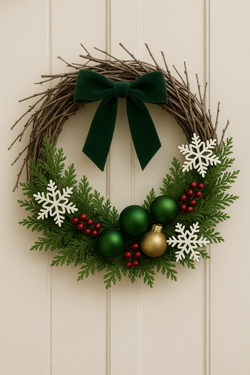 couronne de noel avec des branches seches 5
