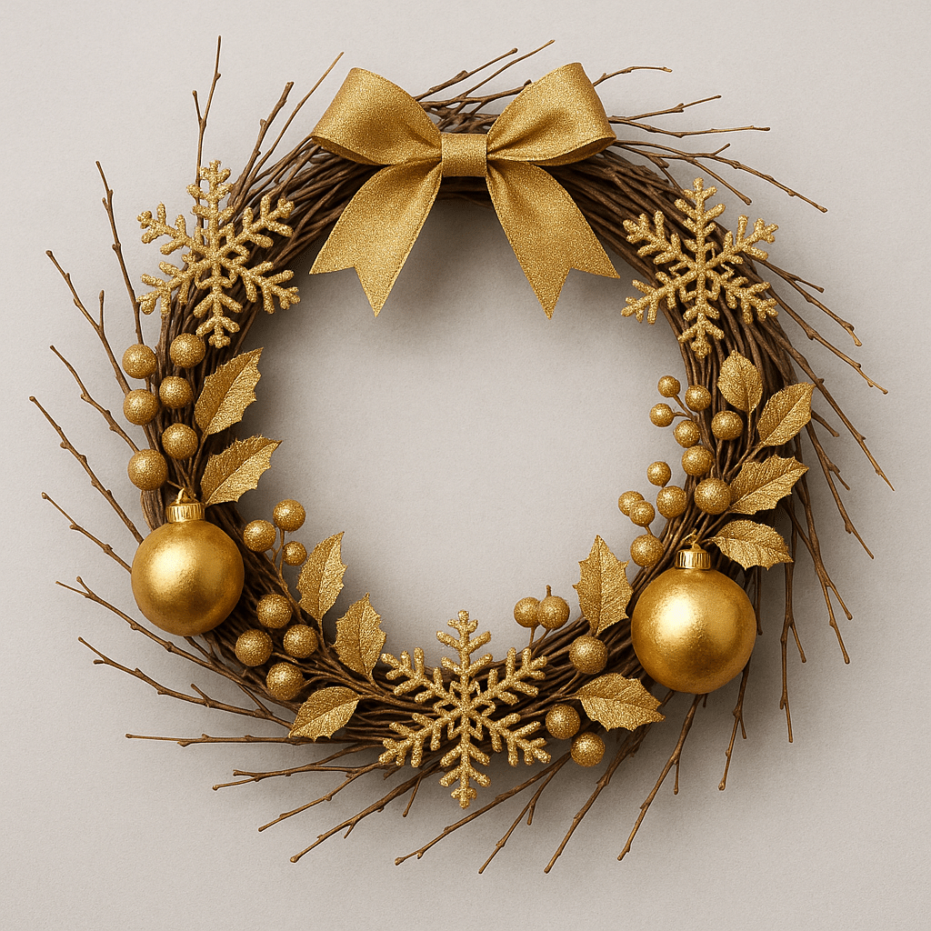 couronne de noel avec des branches seches 7