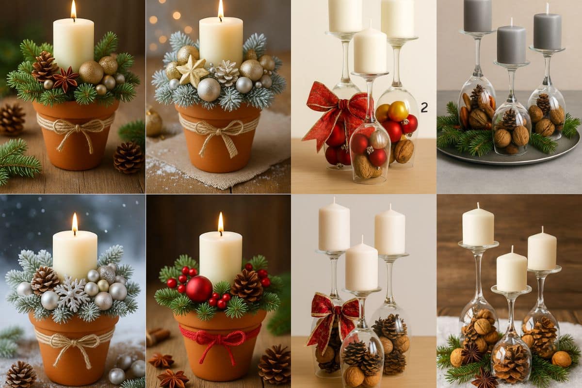 idees de compositions de bougies pour noel