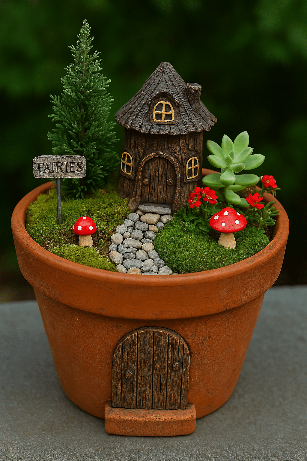 idees de conteneurs pour jardins de fees 1