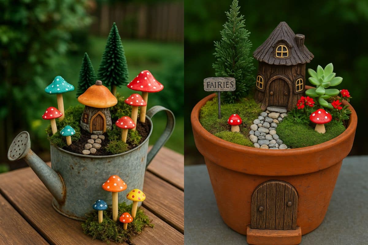 idees de conteneurs pour jardins de fees