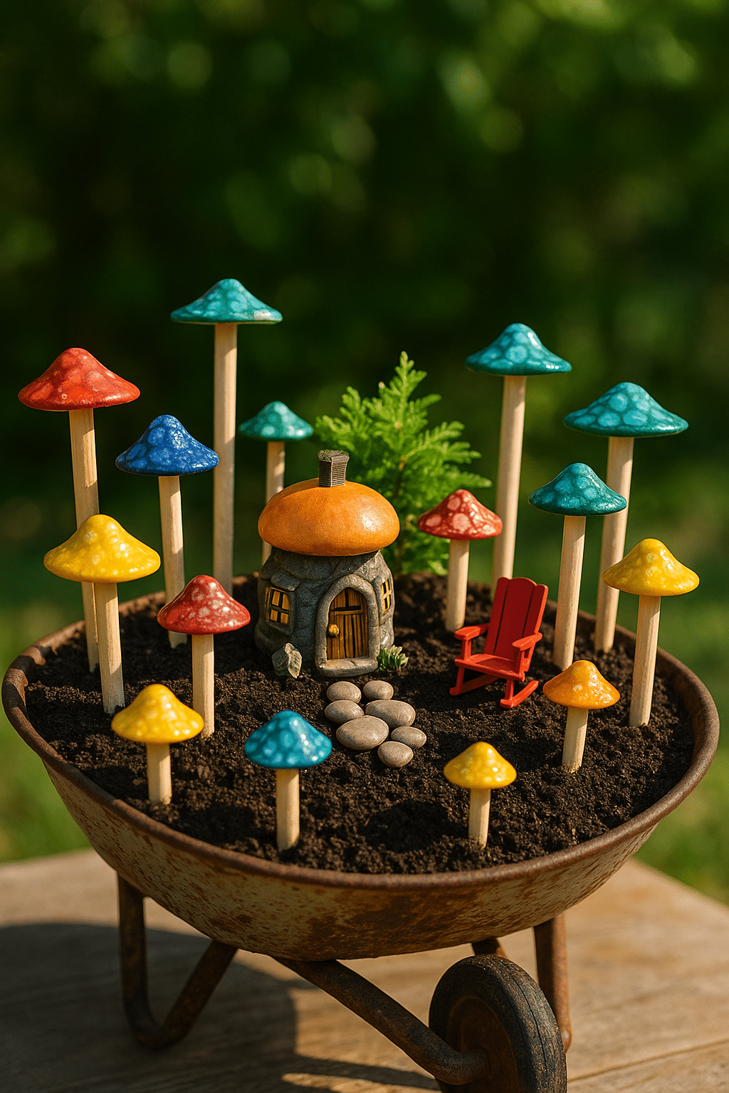 idees de conteneurs pour jardins de fees