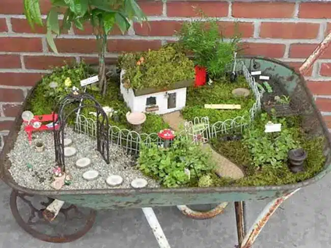 idees de conteneurs pour jardins de fees