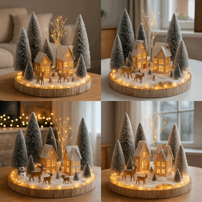 decorations de noel diy avec des rondins de bois 1