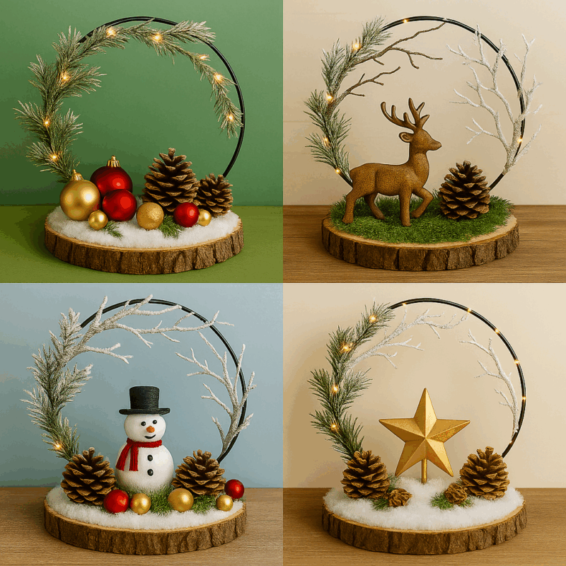 decorations de noel diy avec des rondins de bois 4