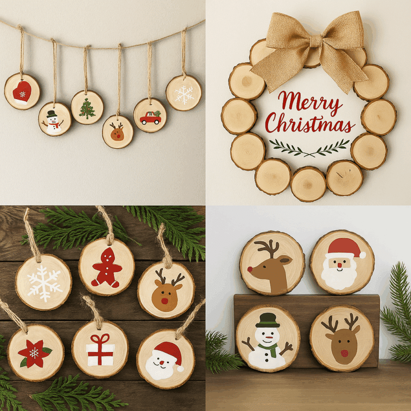 decorations de noel diy avec des rondins de bois 7