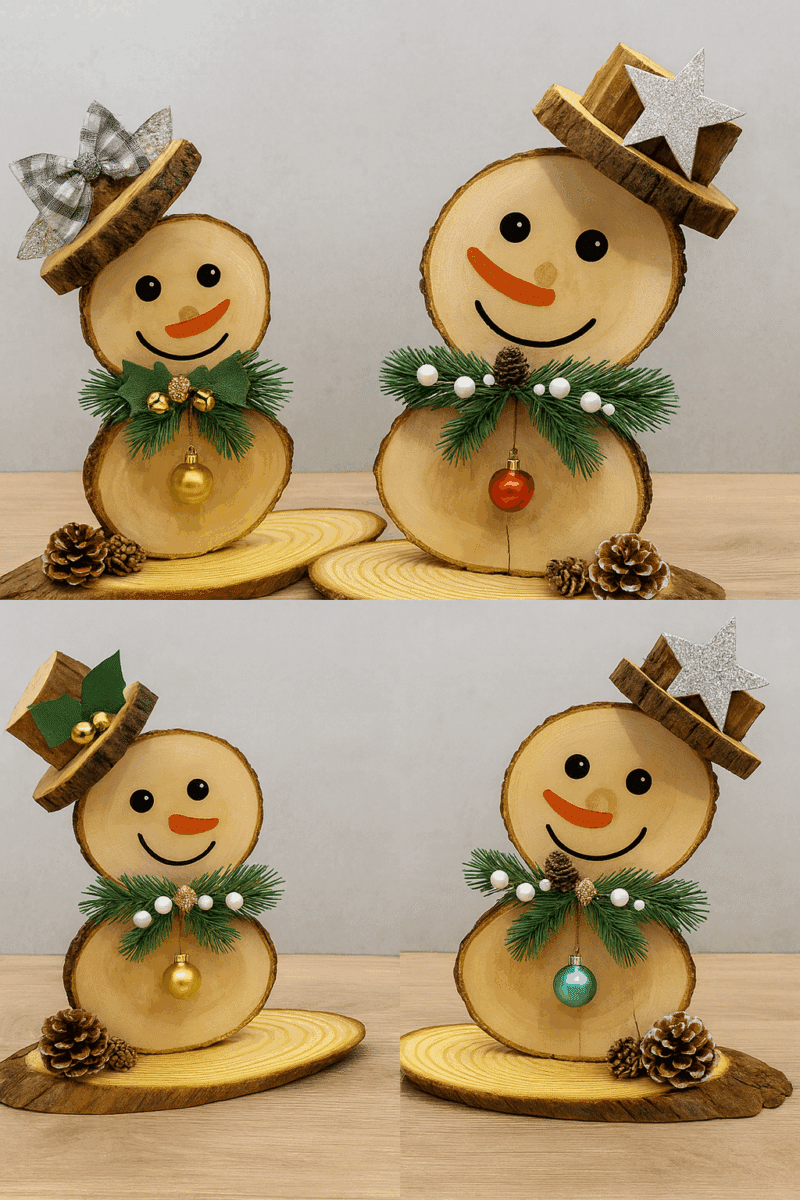 decorations de noel diy avec des rondins de bois 9 1
