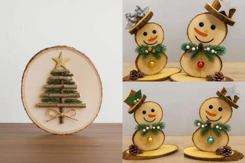 Déco Noël DIY: Rondins de Bois Originaux decorations de noel diy avec des rondins de bois