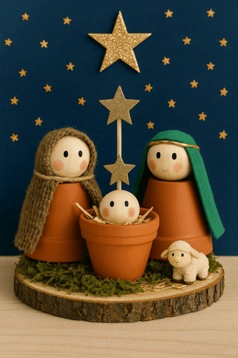 decorations de noel en pot de terre 2