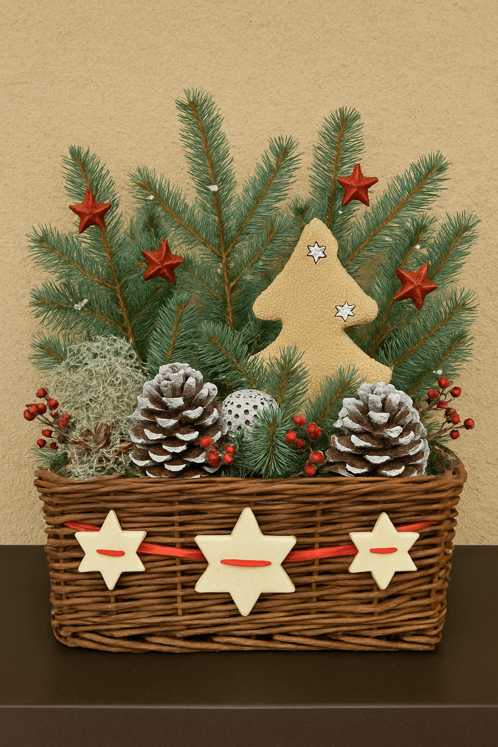 idees de compositions de noel avec des paniers 2