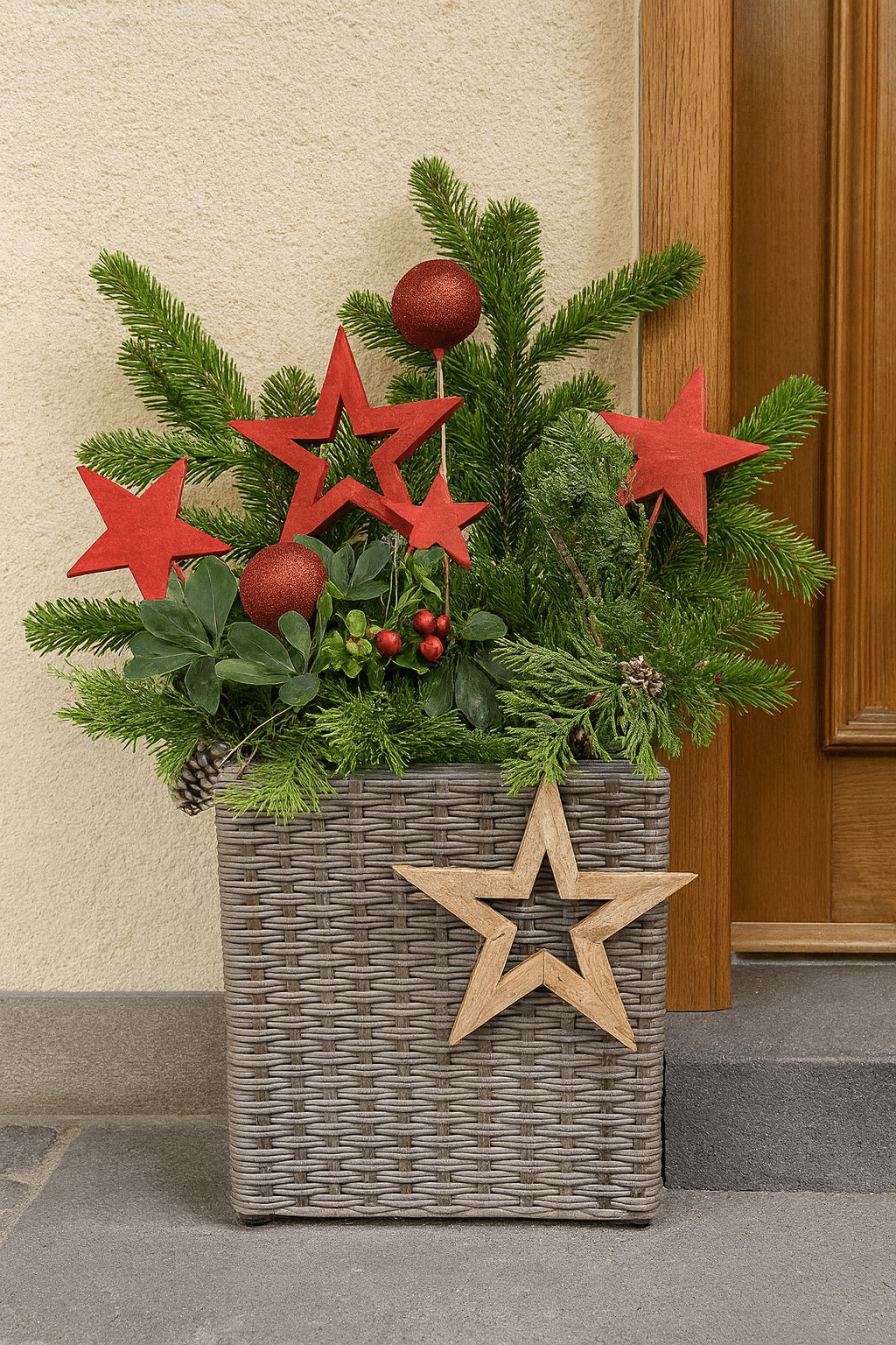 idees de compositions de noel avec des paniers 4