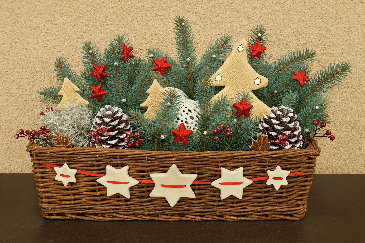 idees de compositions de noel avec des paniers 8