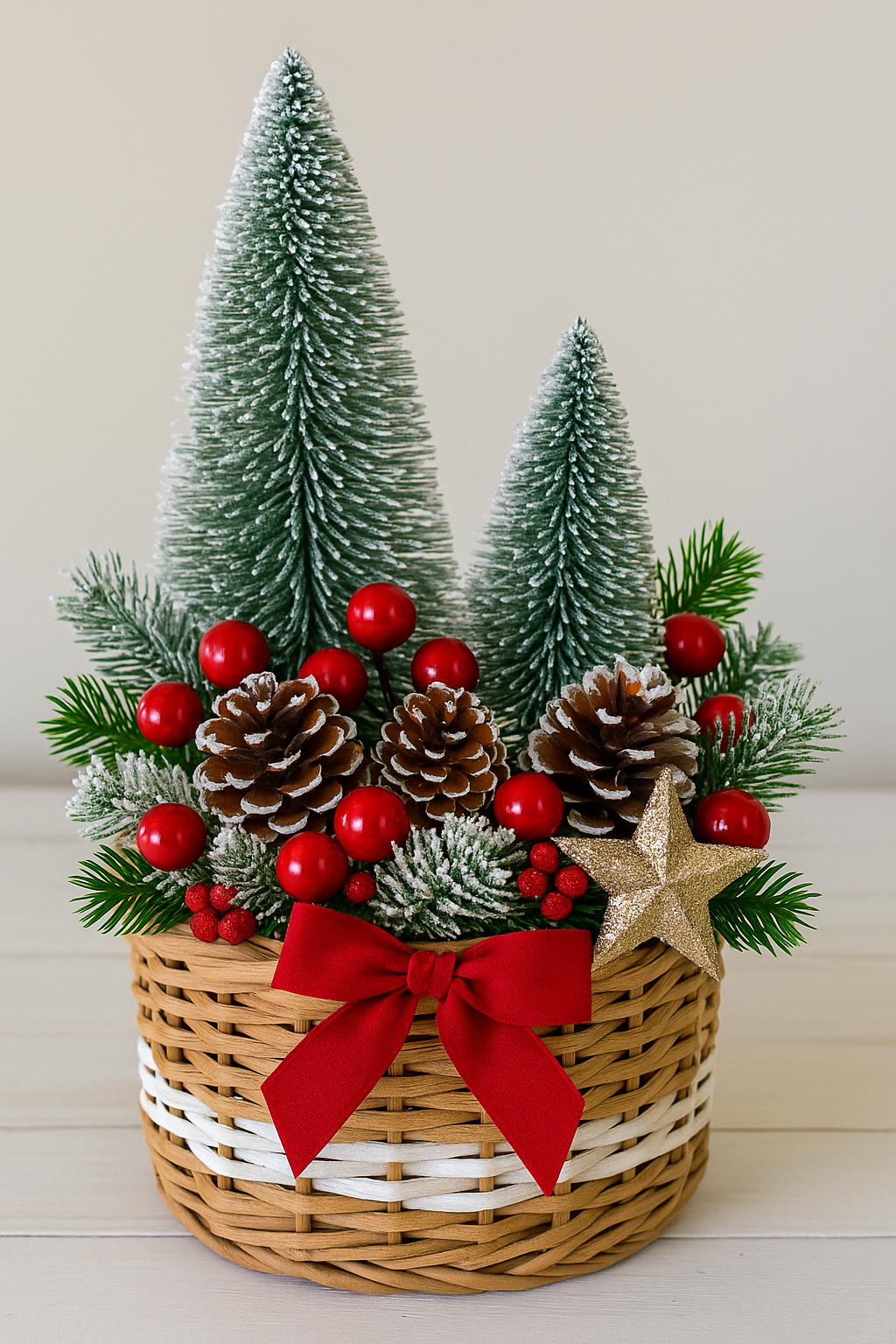 idees de compositions de noel avec des paniers