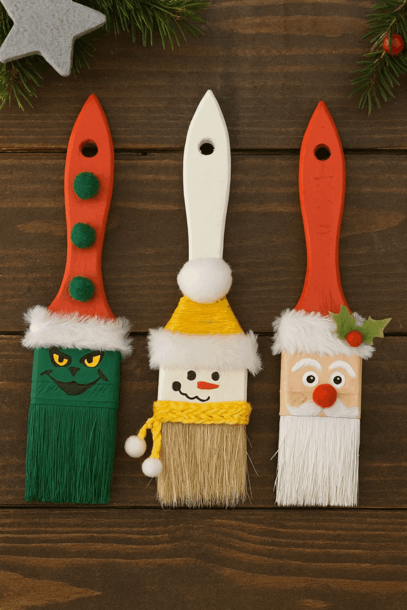 idees pour decorer des pinceaux pour noel 1