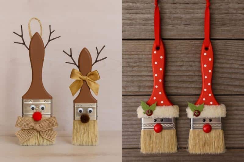 Idées créatives pour décorer des pinceaux de Noël idees pour decorer des pinceaux pour noel