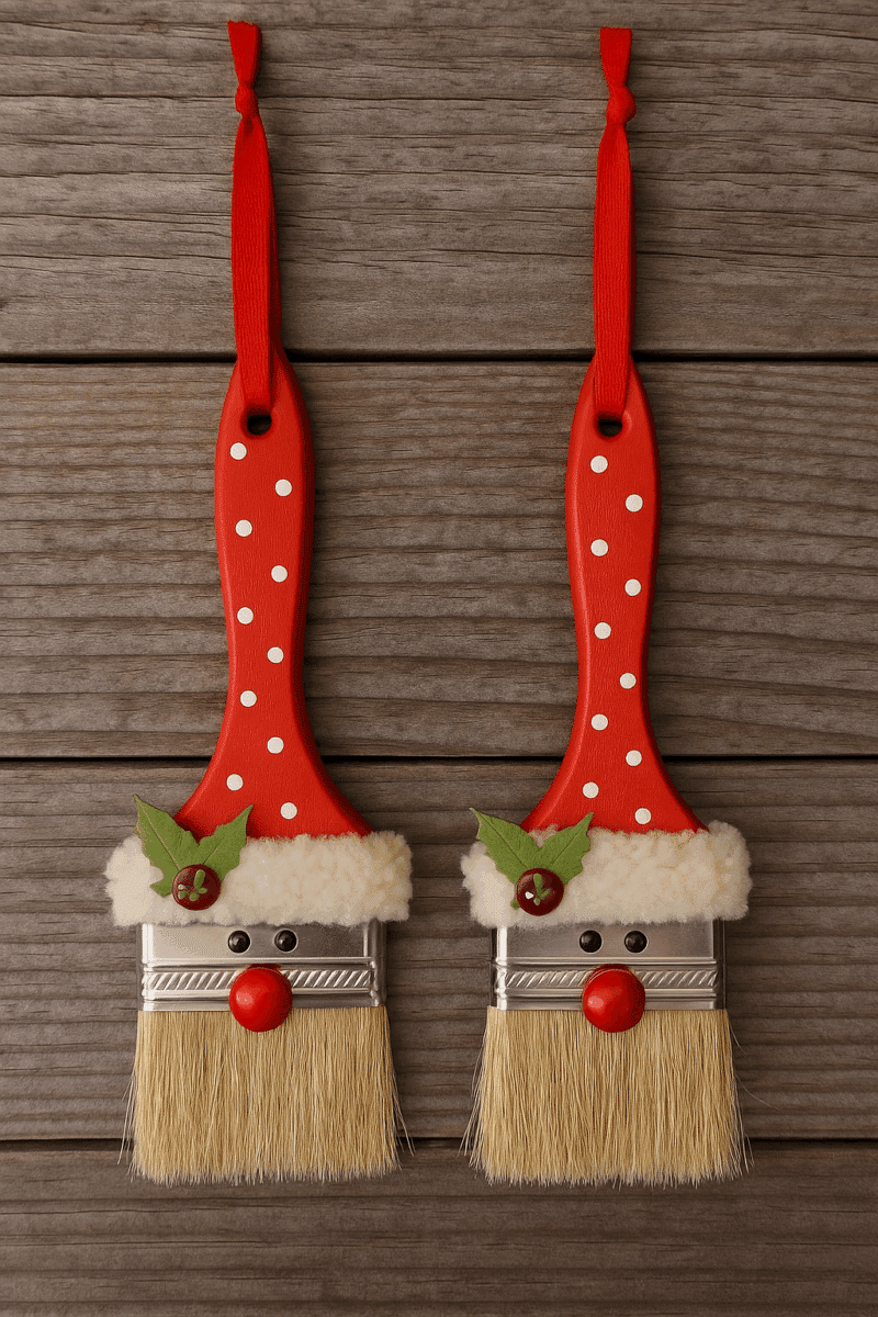 idees pour decorer des pinceaux pour noel