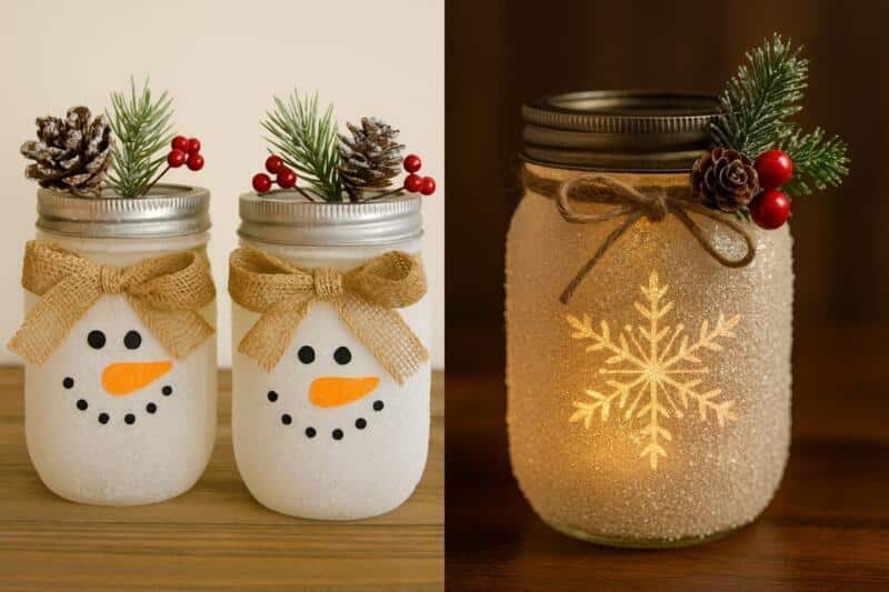 recycler les bocaux en verre en decoration de noel