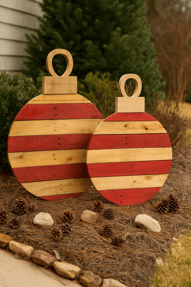 boules de noel geantes palettes en bois 3