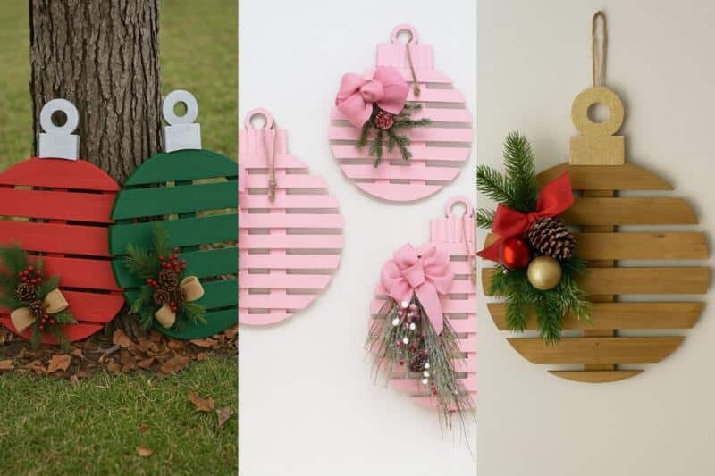 boules de noel geantes palettes en bois