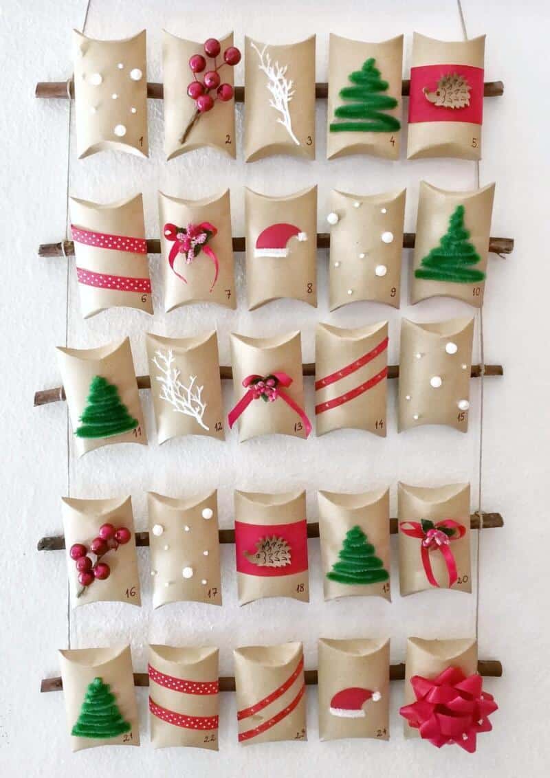 calendrier de avent en rouleaux de papier toilette