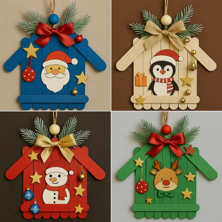 decorations de noel avec des batonnets de glace 6