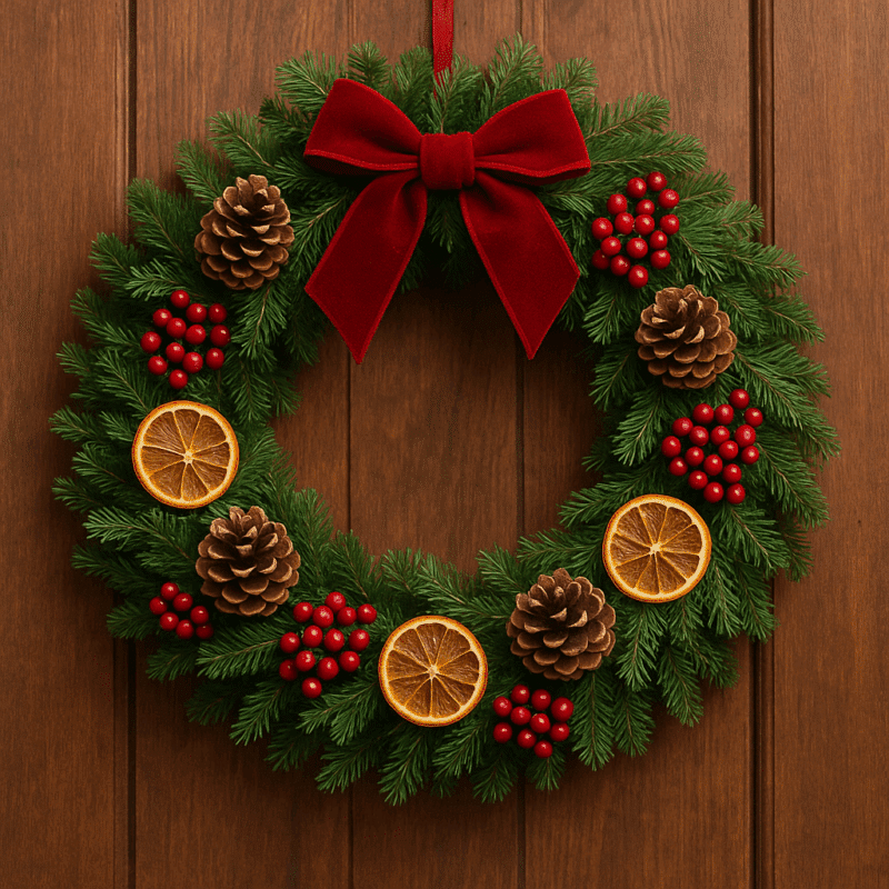 fabriquer une couronne de noel classique