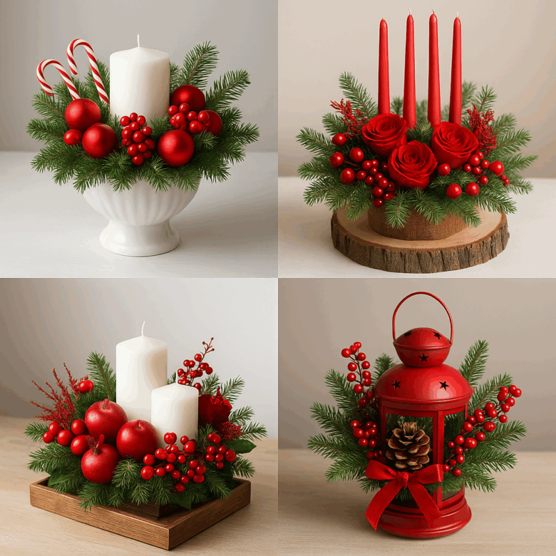 idees de compositions de noel rouges 5