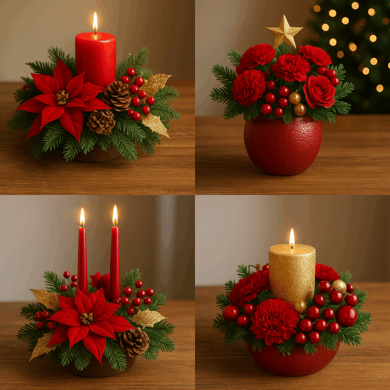 idees de compositions de noel rouges 6