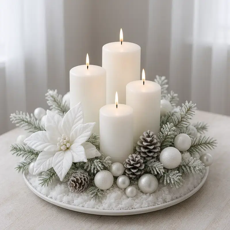 idees de decorations de noel blanches