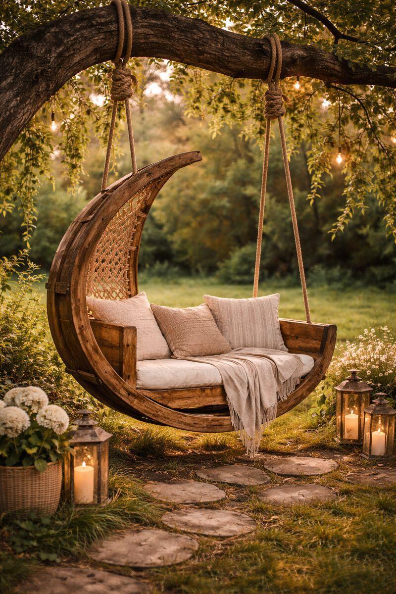 balancoires en bois originales pour le jardin 2