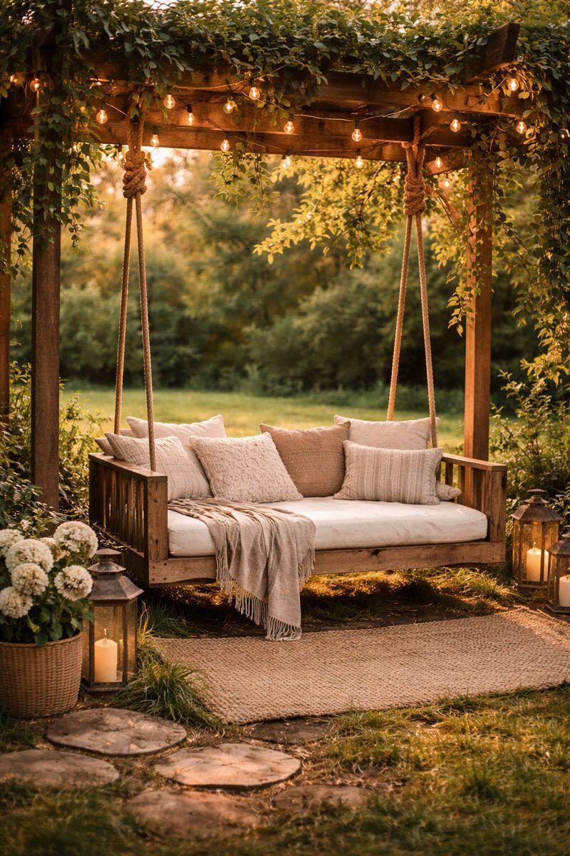 balancoires en bois originales pour le jardin 3