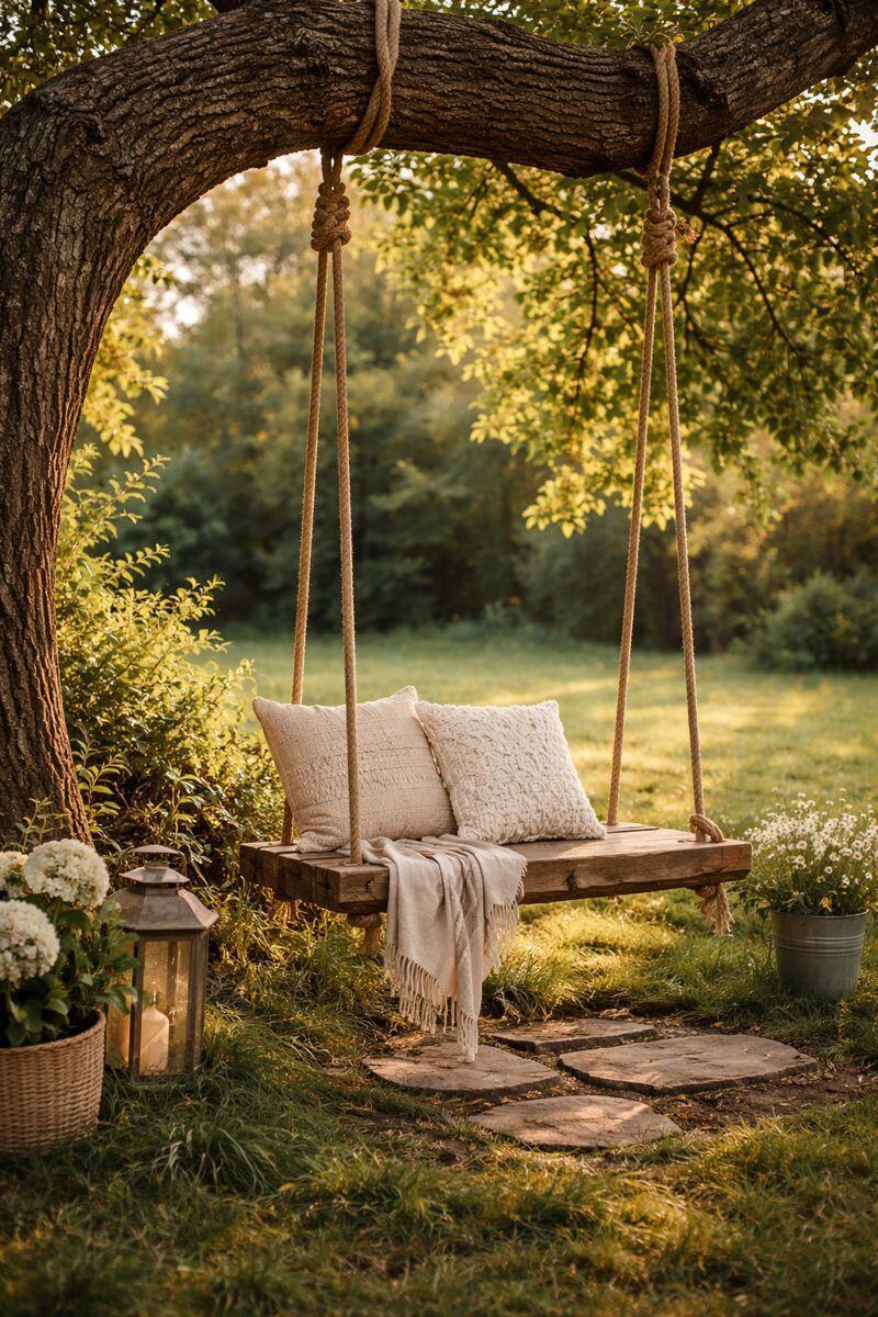 balancoires en bois originales pour le jardin 4