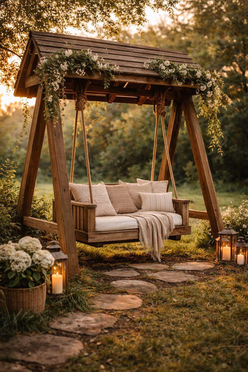 balancoires en bois originales pour le jardin 8