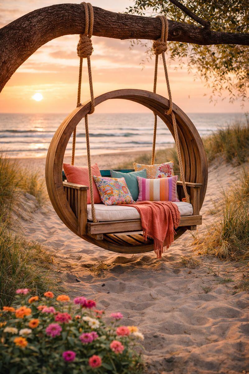 balancoires en bois originales pour le jardin