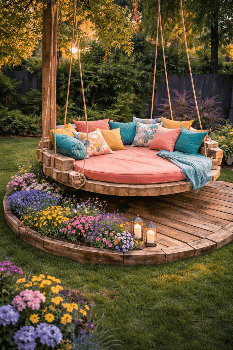 balancoires en bois originales pour le jardin