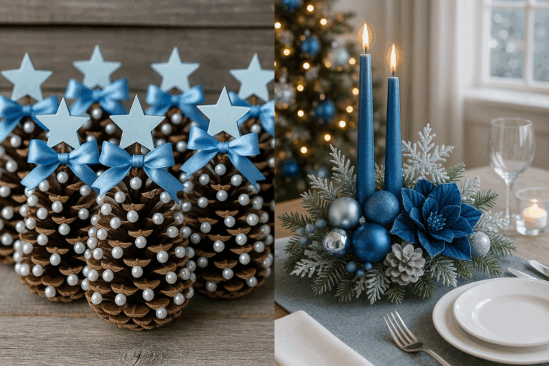 Idées de Décoration de Noël en Bleu : Inspiration Élégante idees de decoration de noel en bleu