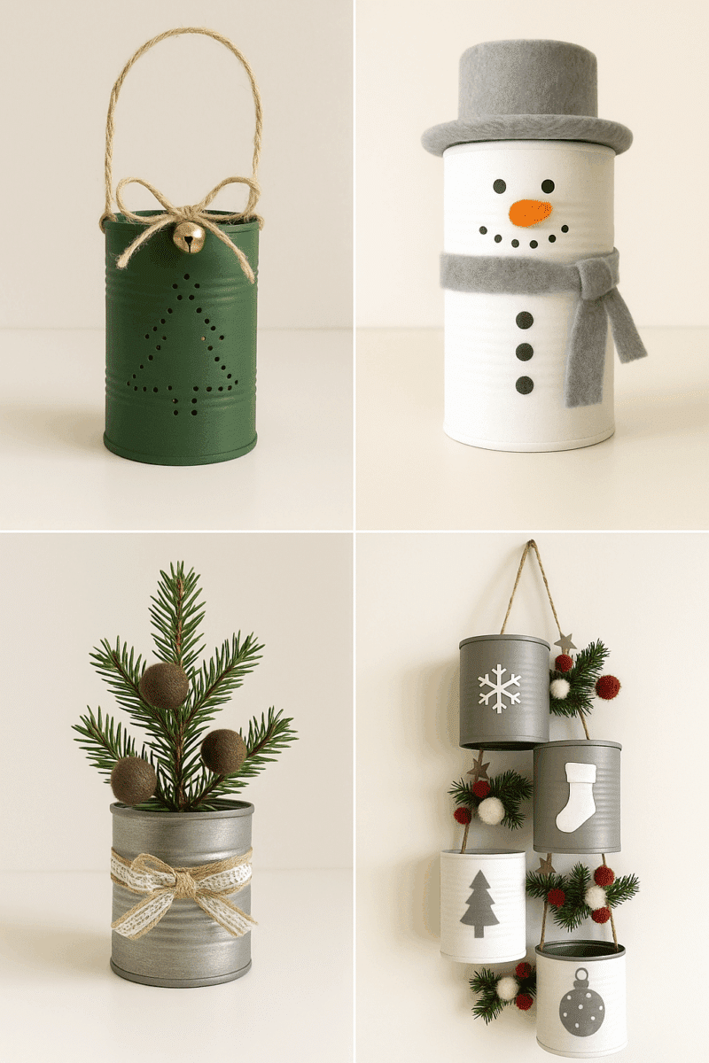 idees de decorations de noel realisees avec des boites de conserve 1 1