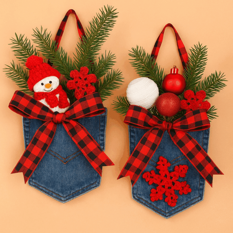 idees originales de decorations de noel avec de vieux jeans 3