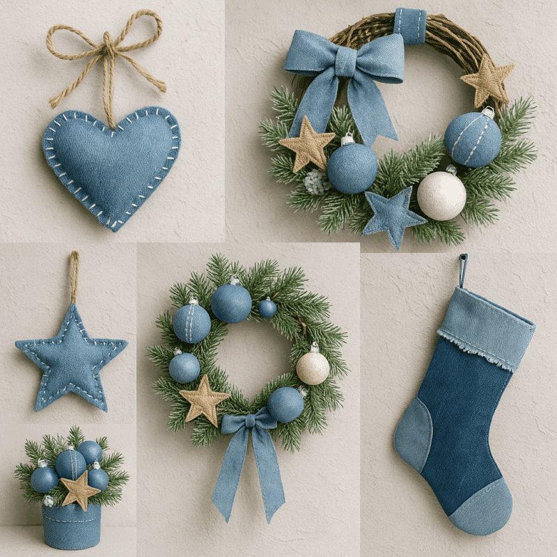 idees originales de decorations de noel avec de vieux jeans 4