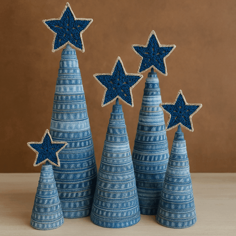 idees originales de decorations de noel avec de vieux jeans 6