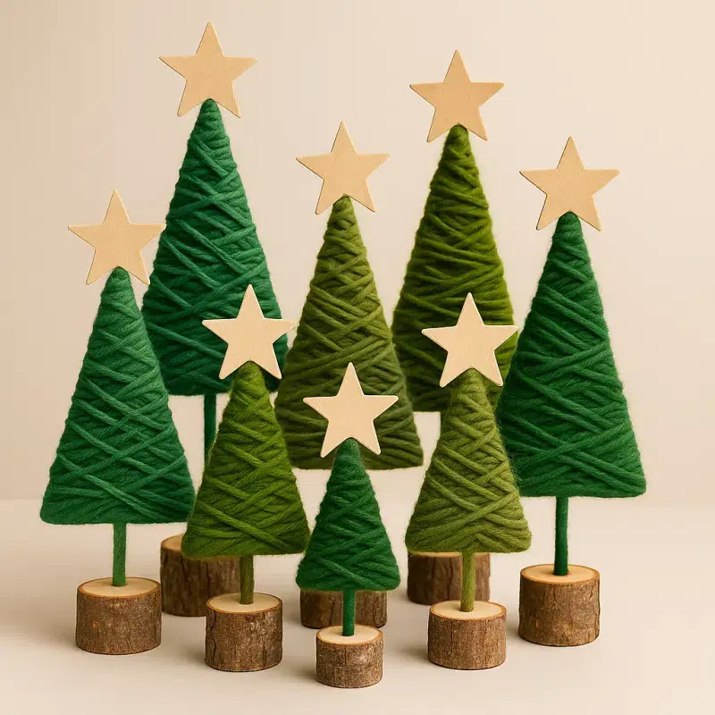 magnifiques sapins de noel realises en laine 6 1