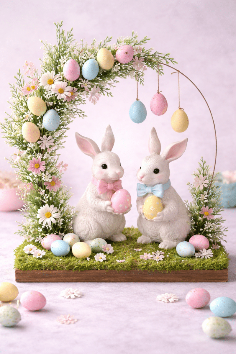 decorations de paques avec des cerceaux 3