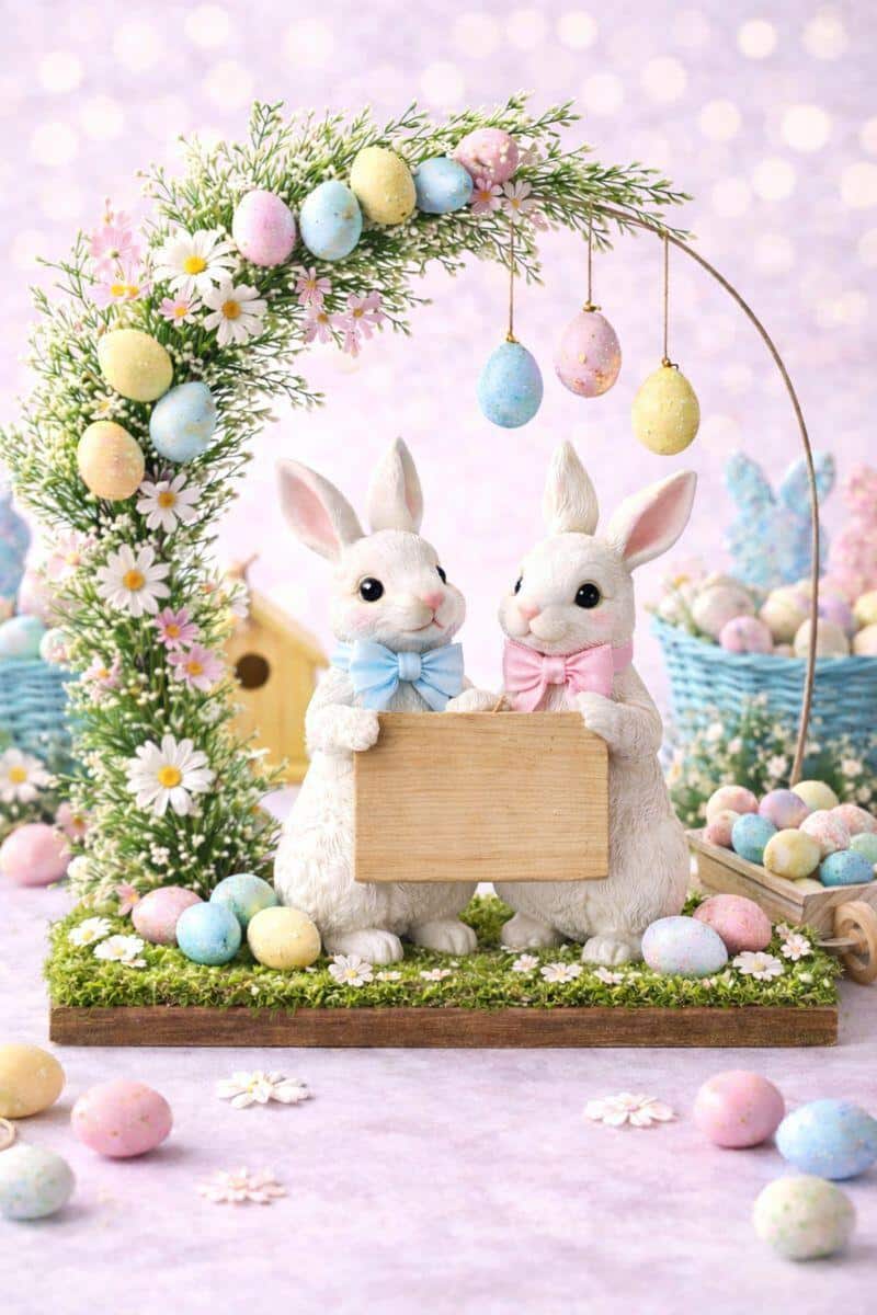 decorations de paques avec des cerceaux 4