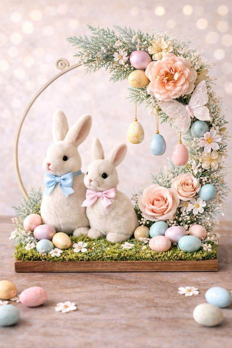 decorations de paques avec des cerceaux 5