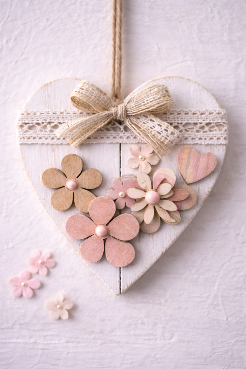 Cœurs en Bois Décorés : Idées Créatives, Techniques Artisanales et Inspirations pour une Décoration Unique coeurs en bois decores idees 1